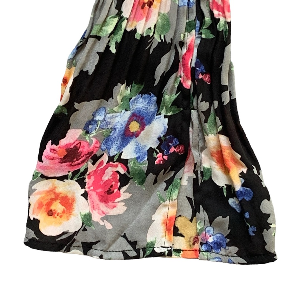 SUNNY LEIGH Women’s Button Down Blouse V-neck Vibrant Floral Accordion Pleats M - Picture 5 of 10